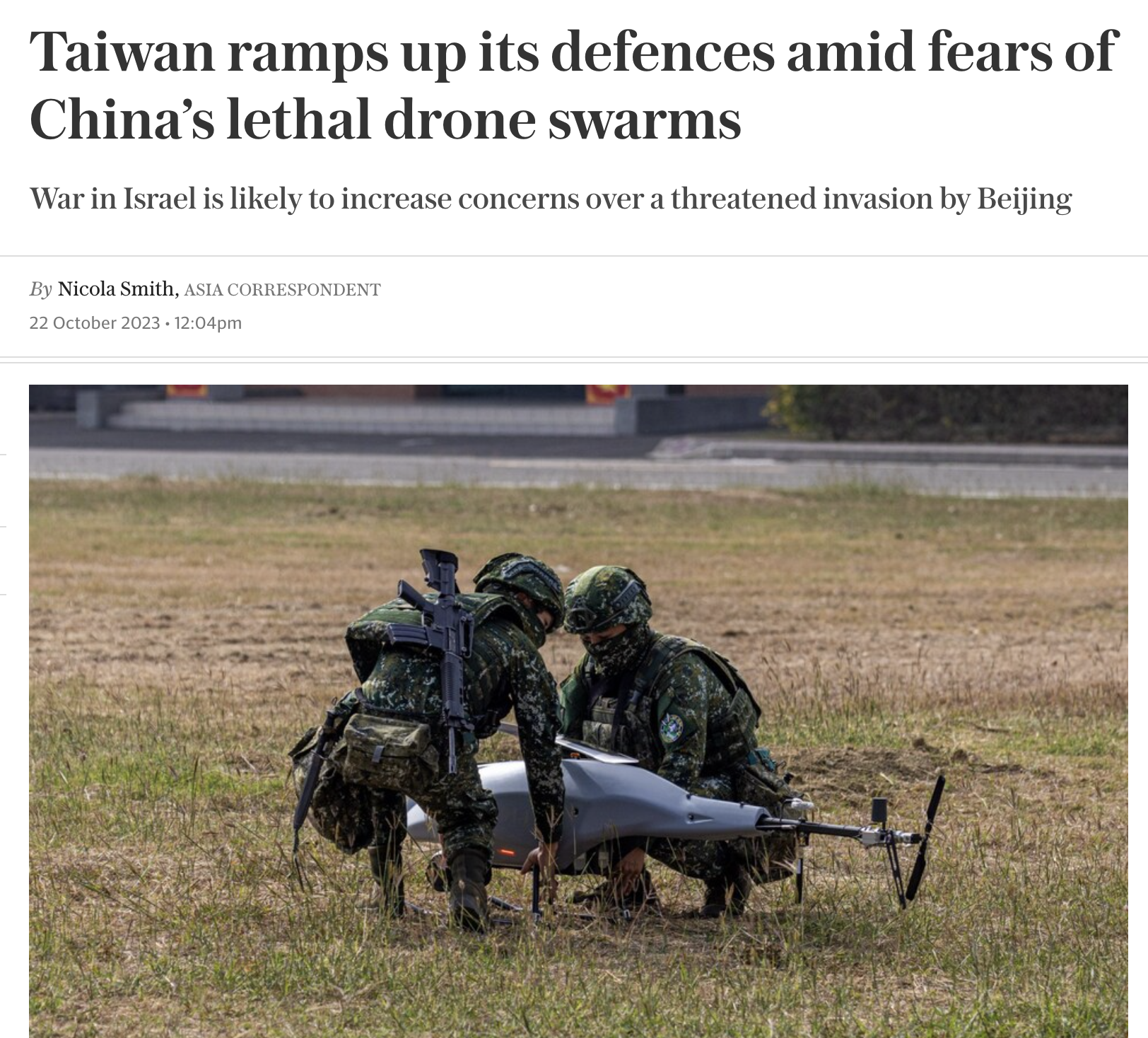 Taiwan ramps up its defences amid fears of China’s lethal drone swarms